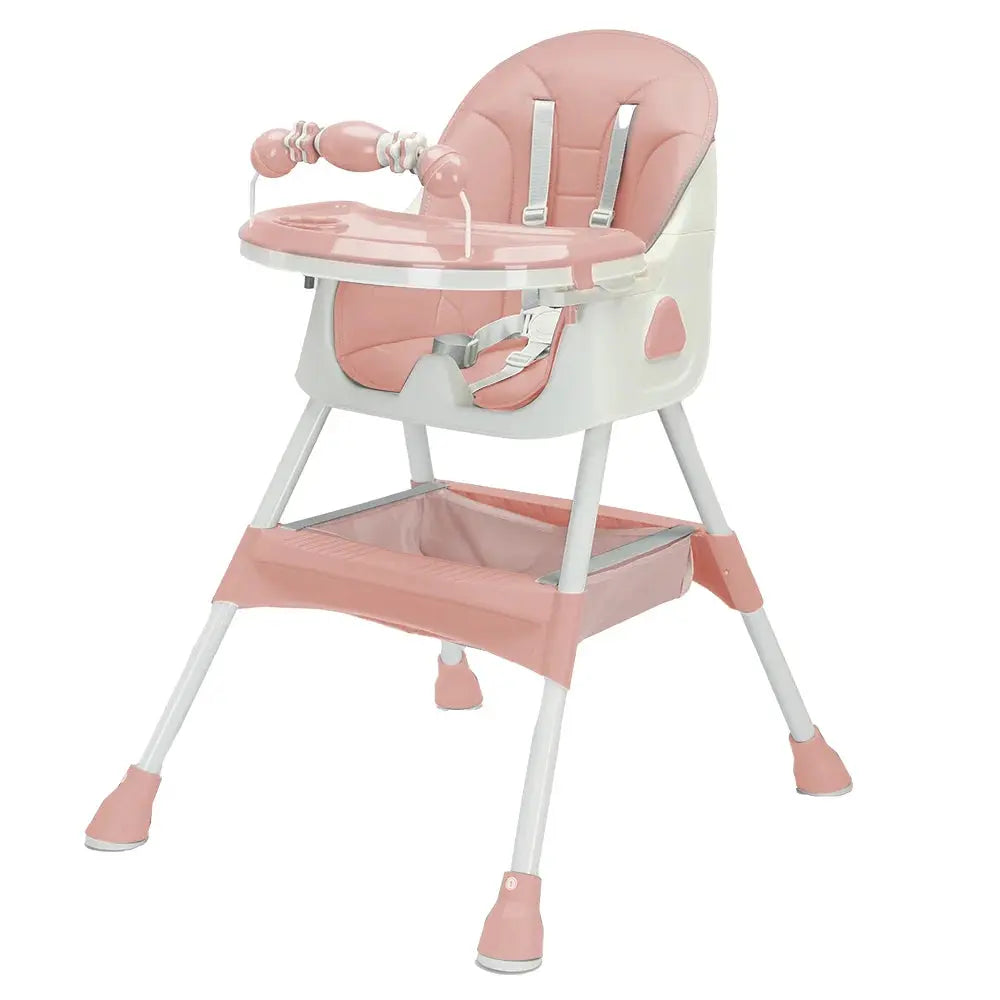 UBRAVOO Foldable Baby High Chair 6 Months Plus, with Large Antislip Pad & ToyRack, Easy to Clean Feeding , E500 Nova Trendz