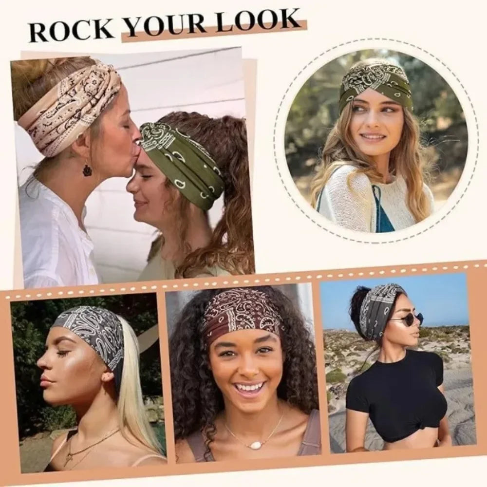 New Yoga Hair Tie Women's Crossnut Headband European and American Print Fashion Hairband Hair Accessories  Sports Headband Nova Trendz