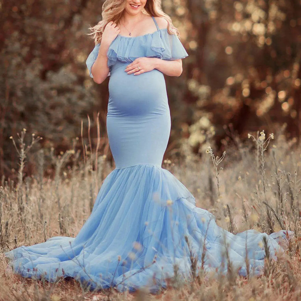Maternity Dresses For Photo Shoot Pregnant Dress Lace Props Short Sleeve Solid Aline Dress Ropa De Maternidad Embarazo Juvenil Nova Trendz