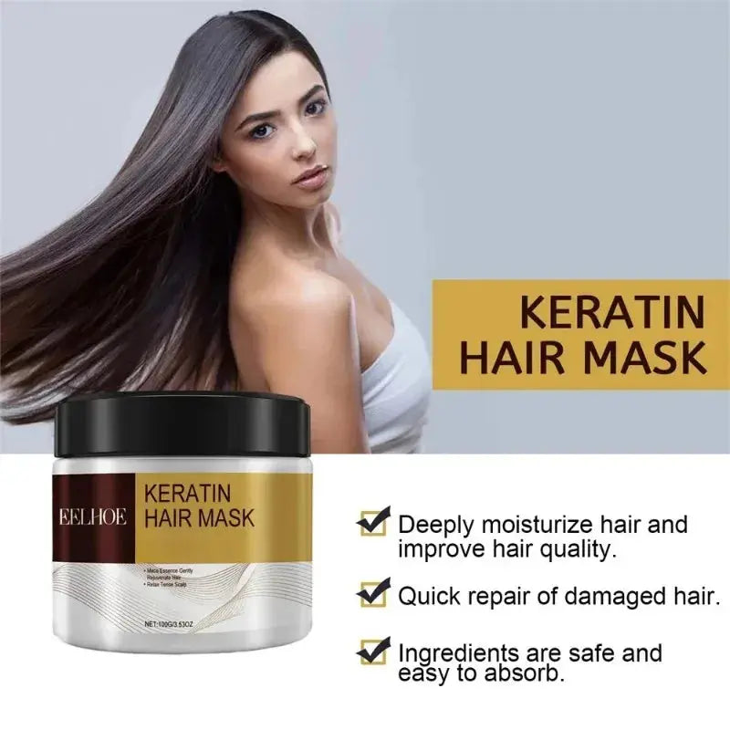 Deep Nourishing Keratin Care Hair Mask Moisturizing Repairing Damaged Frizzy Hairs Smooth Straighten Soft Hair Care 1/3/5/10pcs Nova Trendz