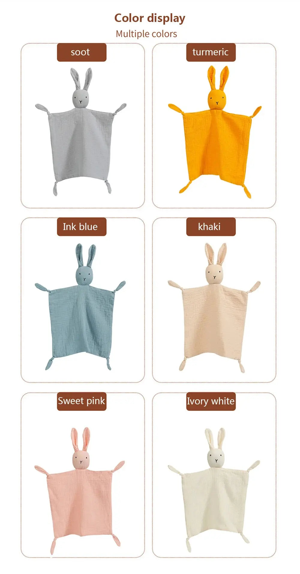 Baby Cotton Muslin Comforter Blanket Soft Newborn Sleeping Dolls Kids Fashion Sleep Toy Soothe Appease Towel Bibs Nova Trendz