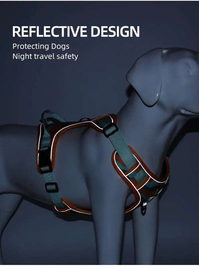 Adjustable Harness Dog Reflective Safety Training Walking Chest Vest Leads Collar For French Bulldog Pets Dogs Accessories - Nova Trendz