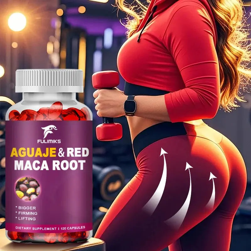 Aguaje Supplement Red Maca Root Extract Capsules Enhances Curves, Firms, Sculpting, Supports Buttocks and Immune Health Nova Trendz