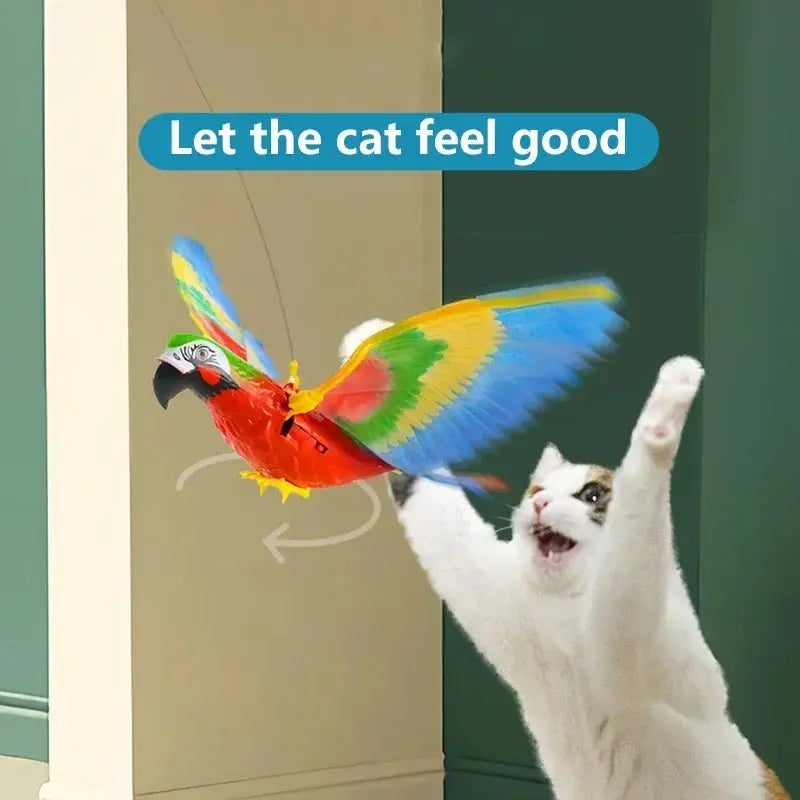 Simulation Bird Interactive Cat Toys Electric Hanging Eagle Flying Bird Cat Teasering Play Cat Stick Scratch Rope Pet Toys - Nova Trendz