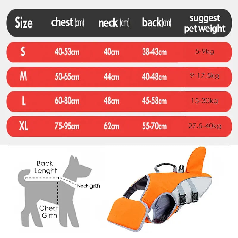 New Pet Swimming Life Jacket Shark Fin Shape Safety Vest for Dog in Summer Adjustable in Pool or Surfing Drifting Dog Life Vest - Nova Trendz