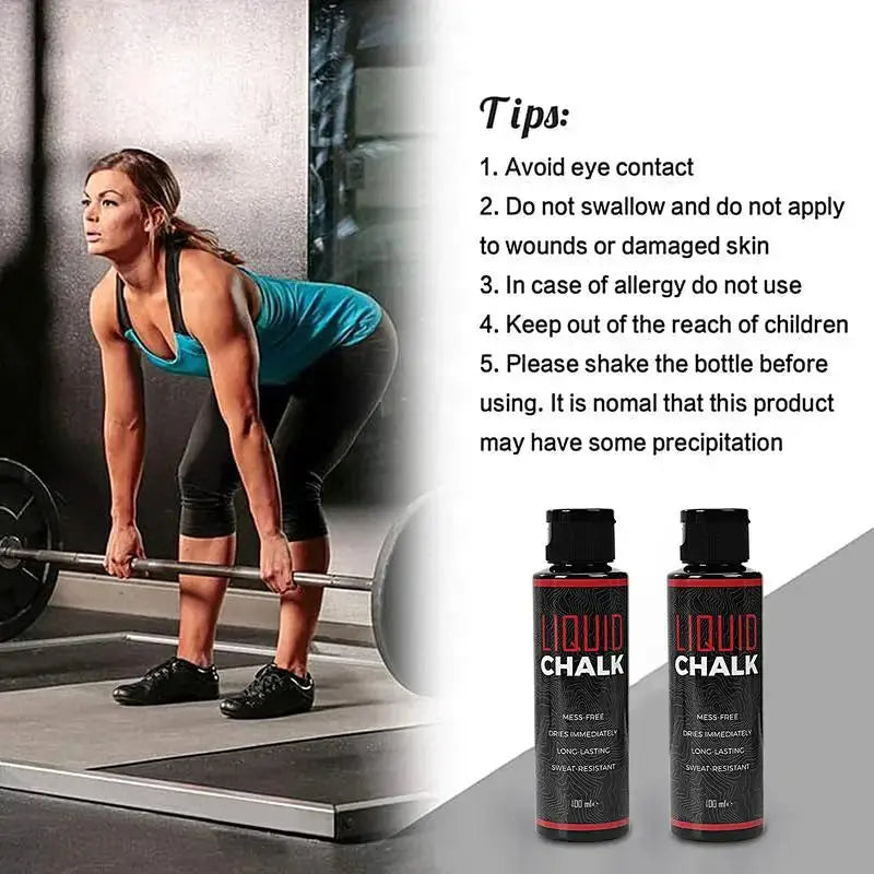 50ml/100ml Liquid Chalk Sweat-Resistant Workout Magnesium Powder Anti-slip Cream Grip Weight Lifting Climbing Gym Sports Chalk Nova Trendz