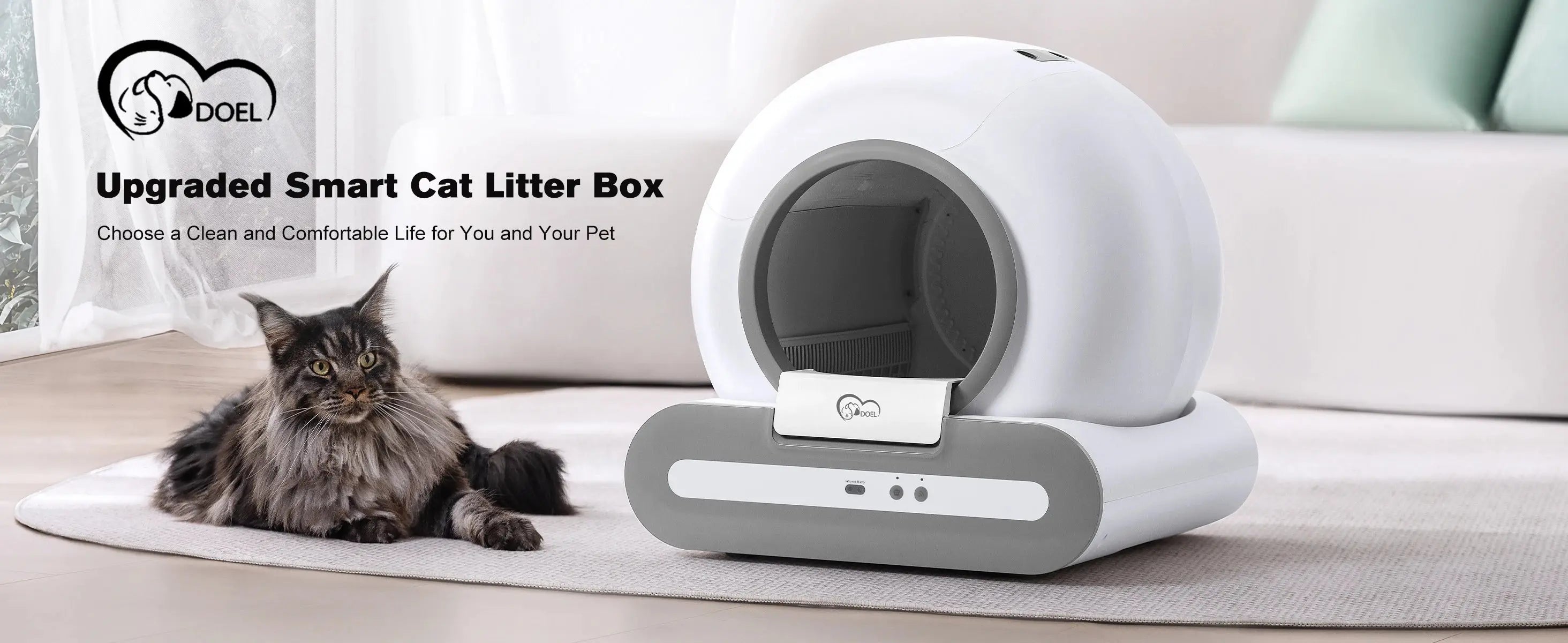 DOEL  Automatic Cat Litter Box Self Cleaning with App Control & Cat Litter Mat Smart Cat Toilet for Multiple Large Cats Nova Trendz