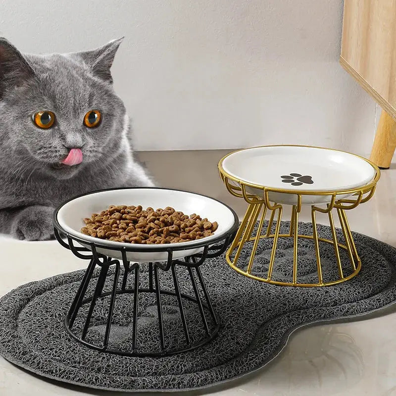 Ceramic For Dog Cat Puppy Kitten Elevated Cat Feeder Drinker Pet Feeder Bowl Pet Supplies Cat Food Bowl Water Feeder Container Nova Trendz