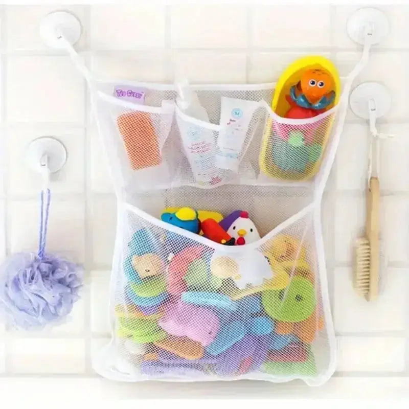 Baby Bathroom Mesh Bag Shower Bath Toys Storage with Strong Suction Cups Bathroom Toy Organizer Pouch for Kids Toddlers Nova Trendz
