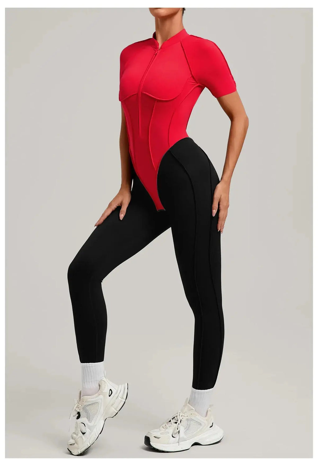 Yoga Bodysuit Short Sleeves Women's Tracksuits Gym Zipper Jumpsuits Sports Workout High-intensity Fitness One-piece Tights Suit - Nova Trendz