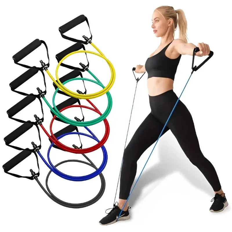 Resistance Bands With Handles Exercise Workout For Men Women Strength Training Equipment At Home 5 Levels Tube Band Pull Rope Nova Trendz