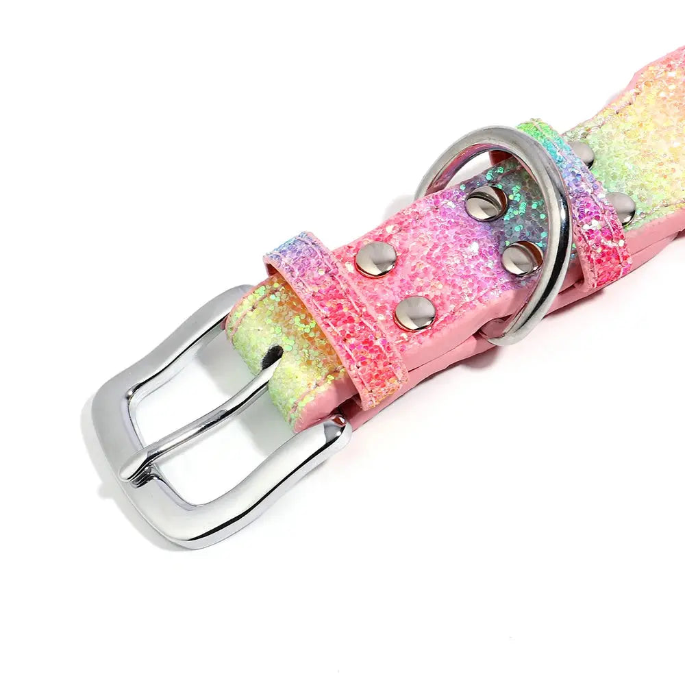 Bling Rhinestone Dog Collar Wide Leather Dogs Collars Glitter Diamond Pet Necklace Durable For Medium Large Dogs French Bulldog Nova Trendz