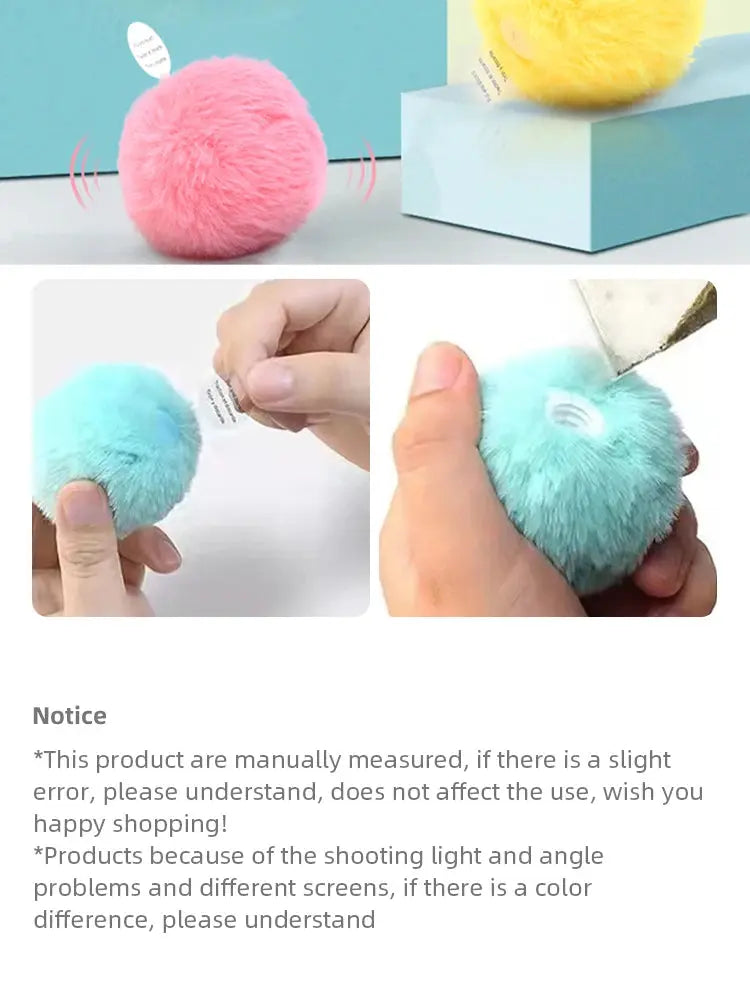 Interactive Ball Smart Cat Toys Plush Electric Catnip Training Toy Kitten Touch Sounding Pet Product Squeak Toy Ball - Nova Trendz