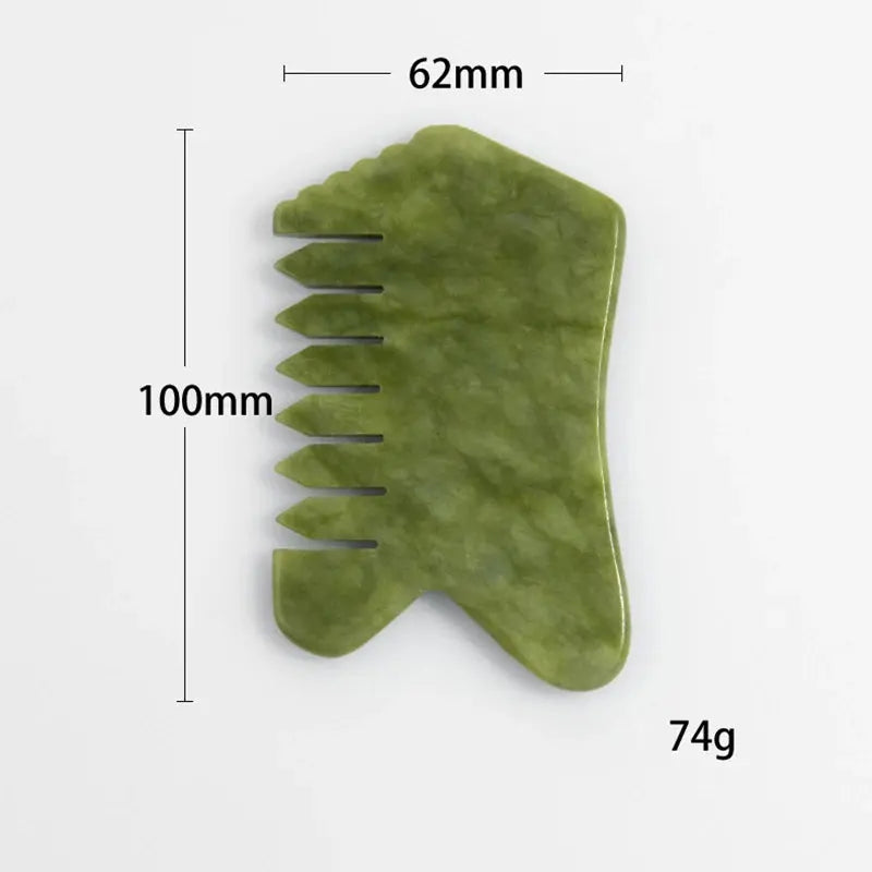 Natural Jade Comb Gua Sha Board Jade Massager For SPA Acupuncture Body Scraping Gouache Scraper Facial Skin Beauty Tool Nova Trendz