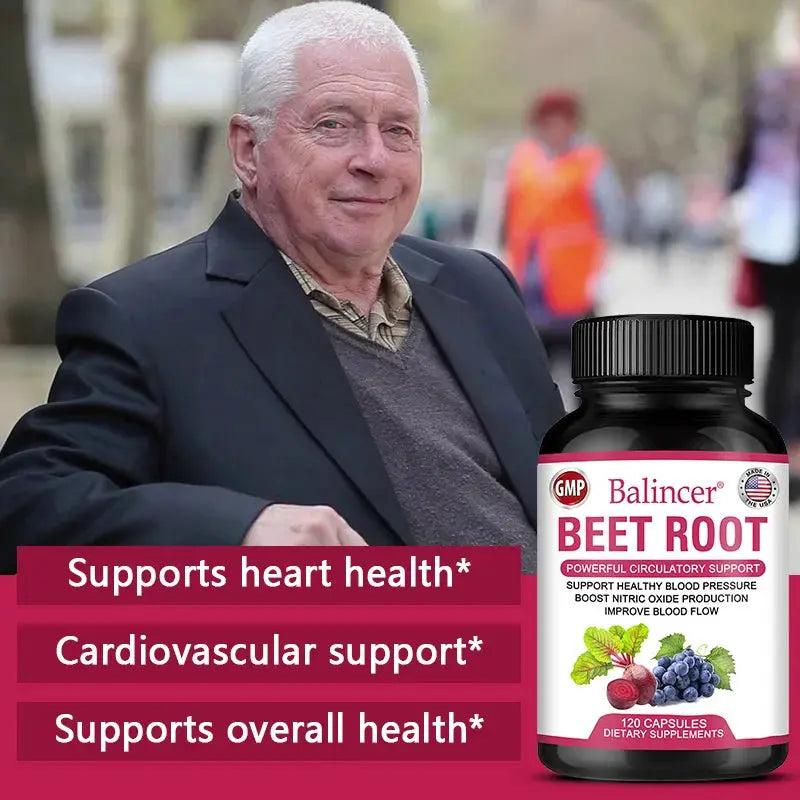 Organic Beet Root Powder Extract + Black Pepper, Vitamin and Mineral Supplement, Blood Circulation, Blood Pressure Health Nova Trendz