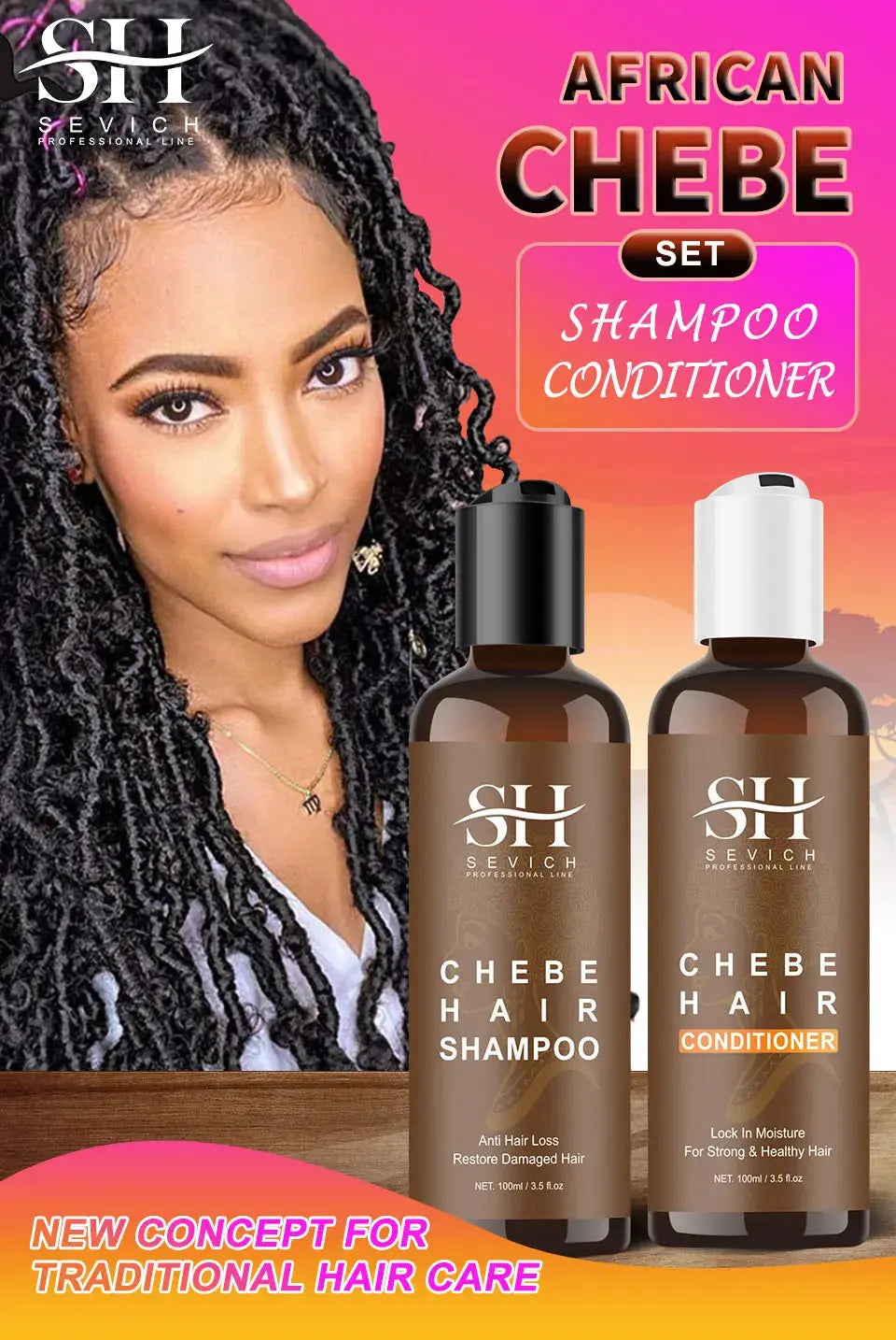 CHEBE Hair Growth Shampoo Conditioner Set Anti Hair Loss Treatment for Men Women Fast Thicken Regrowth Oil Beauty Health SEVICH Nova Trendz