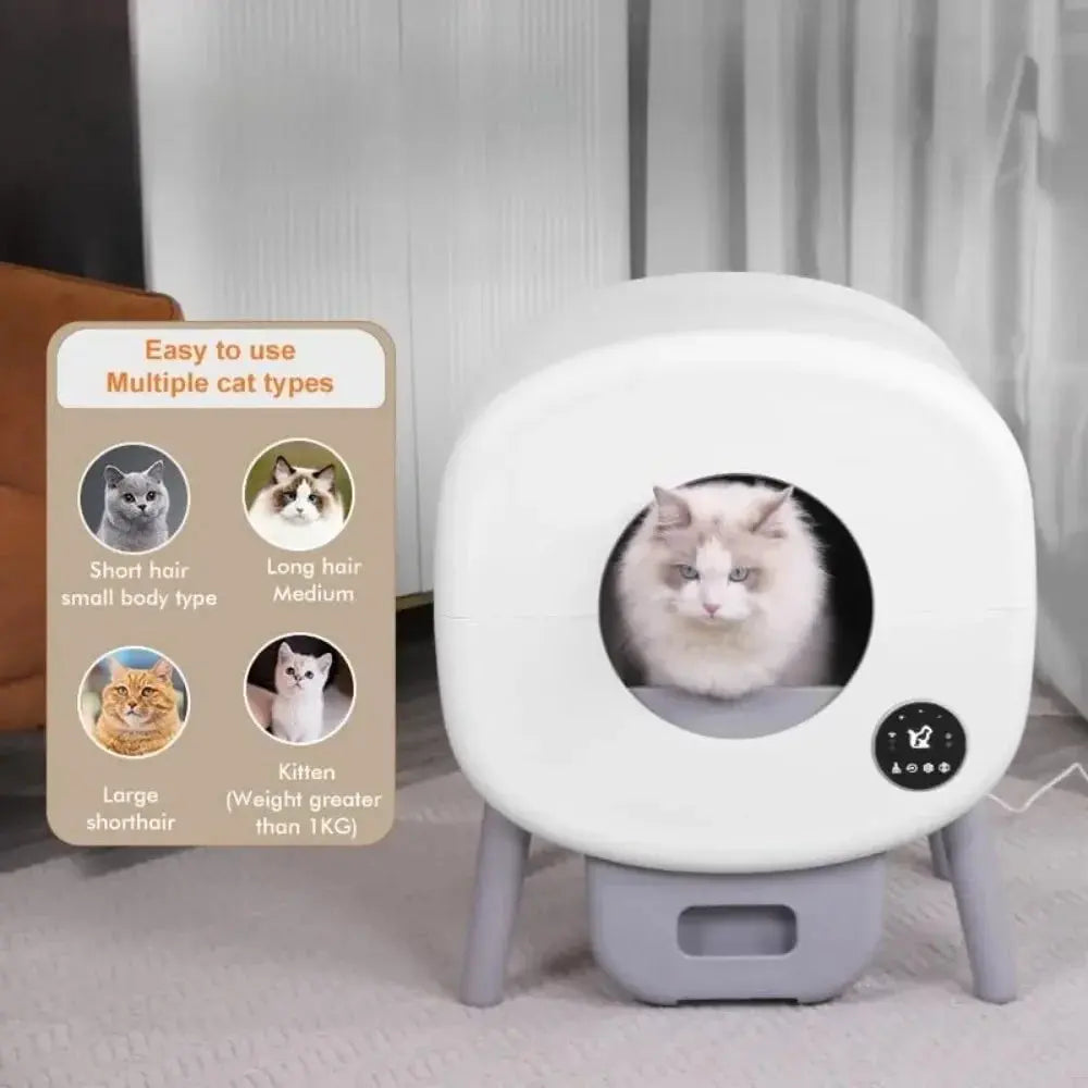 Smart Automatic Cat Litter Box: Self-Cleaning, Quiet Operation, 95L Large Capacity with Odor Control, Multi-Cat Friendly Nova Trendz