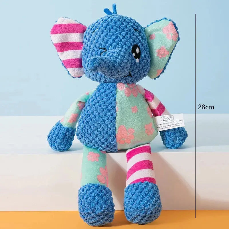 Pet Plush Toy Cat Dog Puzzle Toy Cute Animals Bite Resistant Interactive Squeaky Pet Dog Teeth Cleaning Chew Toy Pet Supplies - Nova Trendz