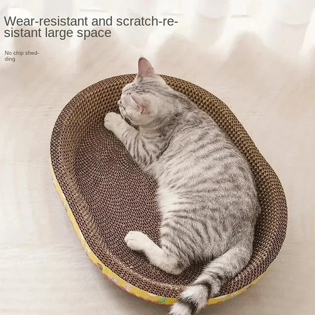 Cat Scratching Board Protect Furniture Grinding Claw Toys Oval Corrugated Paper Wear-resistant Cat Nest Cat Accessories - Nova Trendz