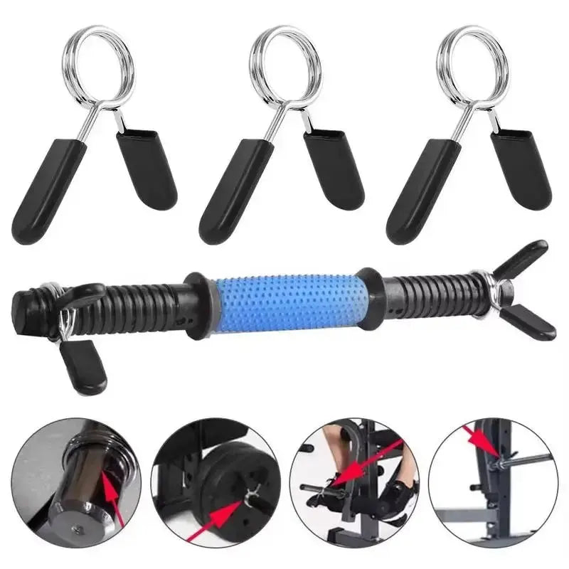 2pcs/lot 25/28/30mm Barbell Clamp Spring Collar Clip Gym Dumbbell Lock Standard Weight Lifting Kit Fitness Body Building Workout Nova Trendz