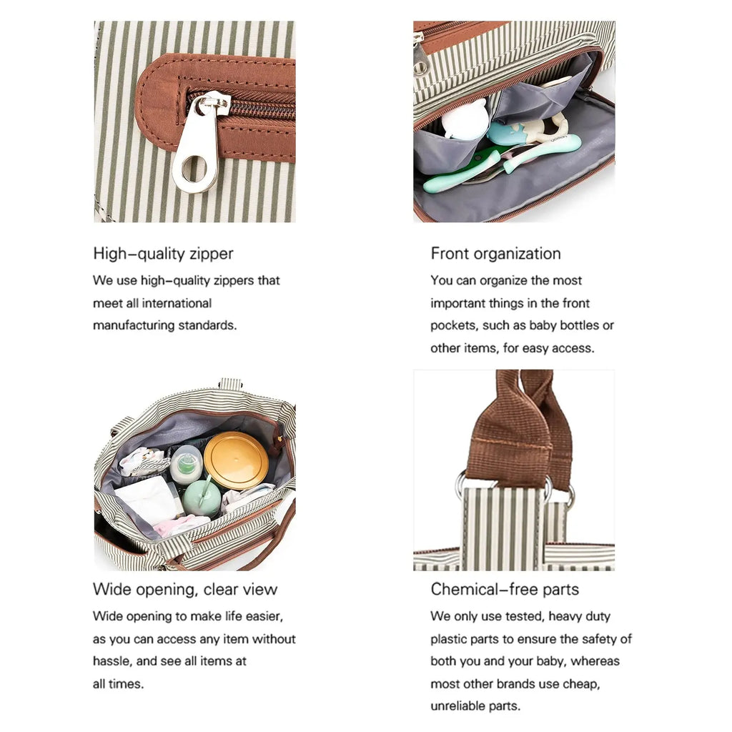 7pcs Nappy Changing Bag Set,Multifunction Mummy Tote Bag Baby Changing Bag Shoulder Handbag Travel Diaper Bag Nova Trendz
