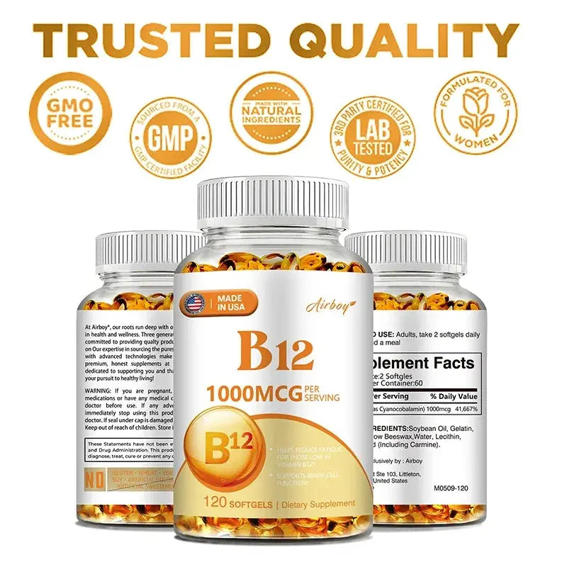 Vitamin B12 1000mcg - Supports Energy Metabolism, Mood and Nervous System Health Nova Trendz