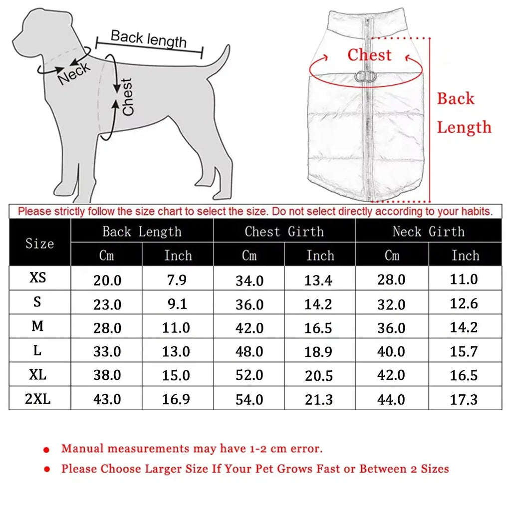 Warm Dog Clothes For Winter Outdoor Waterproof Pet Vest Coat For Small Medium Dogs High Neck Pets Jacket Chihuahua Bulldog Parka - Nova Trendz