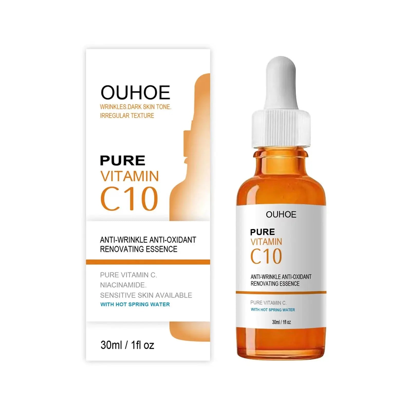Vitamin C Wrinkle Remover Face Serum Lifting Firming Fade Fine Lines Anti-aging Essence Whitening Brighten Nourish Skin Care Nova Trendz