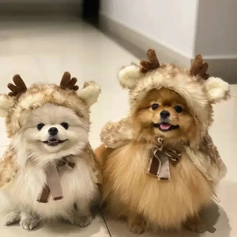 Funny Pet Cat Dog Halloween Costume Cosplay Elk Cloak Dog Costumes for Small Dogs Cute Christmas Cat Clothes Nova Trendz