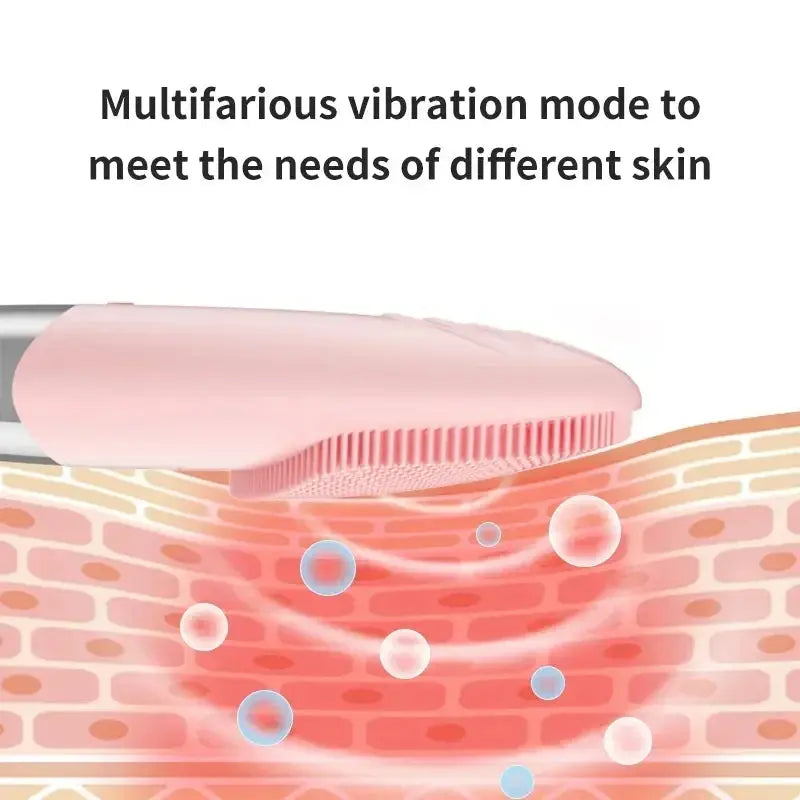 Electric Facial Cleansing Brush Silicone Sonic Face Cleaner Deep Pore Cleaning Skin Massage Intelligent Cleansing Brush Device - Nova Trendz