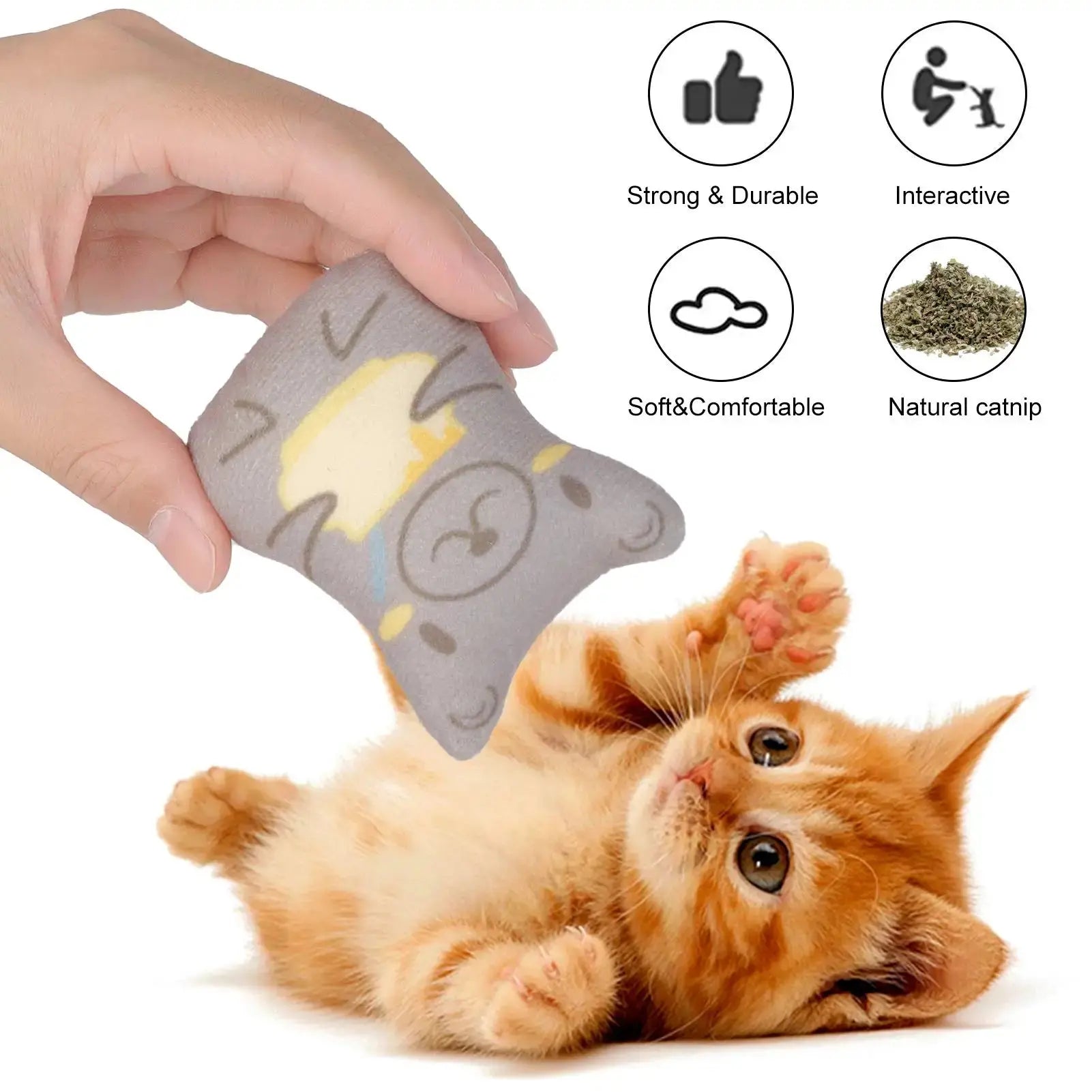 Dorakitten Catnip Toys for Indoor Cats - 5PCS Plush Cat Chew Toys Teething Interactive Catnip Filled Kitten Toy Soft Pet Toy - Nova Trendz