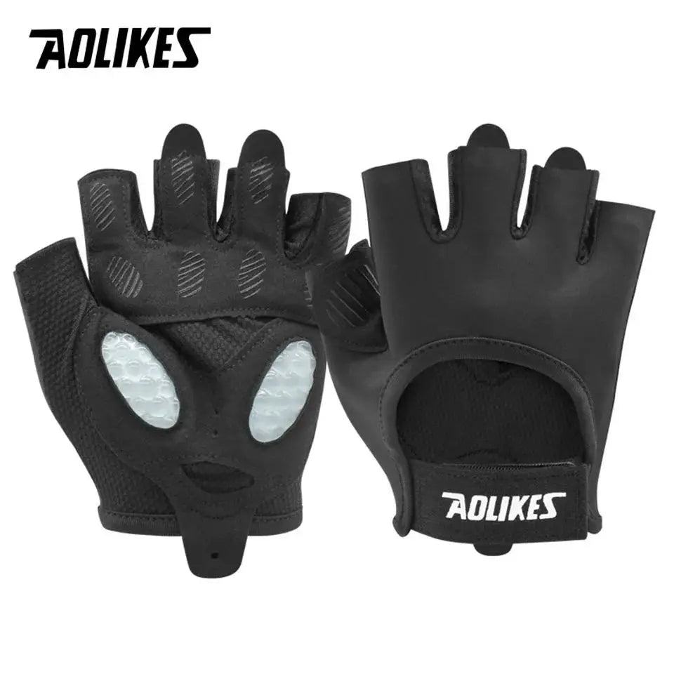 AOLIKES 1 Pair Gym Gloves Body Building Sports Fitness Dumbbell Workout Breathable Gloves for Crossfit Weight Lifting Training Nova Trendz