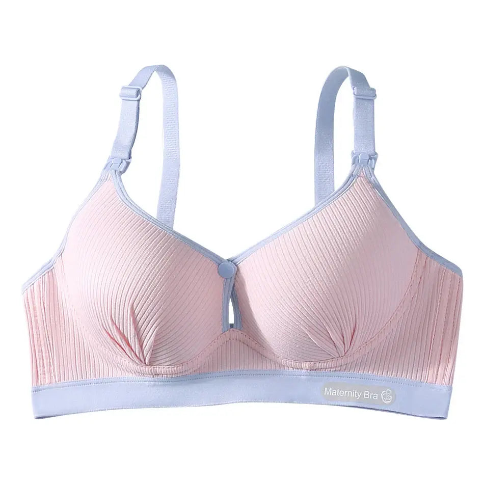 Maternity Nursing Bra No Underwire Front Open Gathered Support Cups Bralette Soft Comfort for Pregnant Women Underwear Clothing Nova Trendz