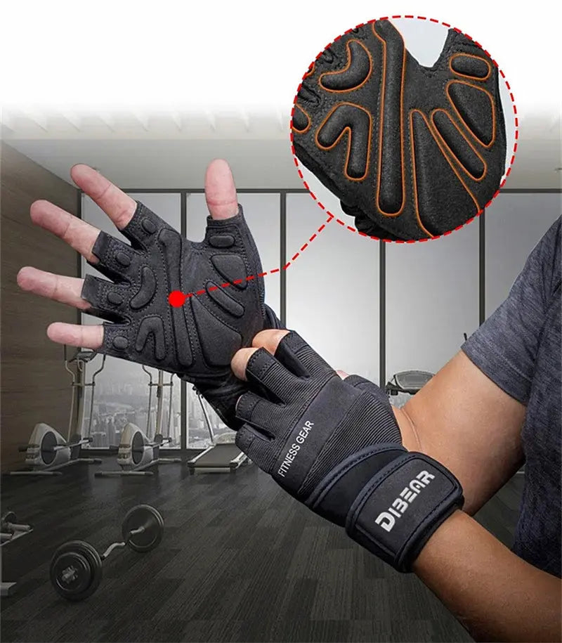 Half Finger Bodybuilding Gym Gloves Weightlifting Dumbbell Kettlebell Training Workout Fitness Gloves For Man  Women Nova Trendz