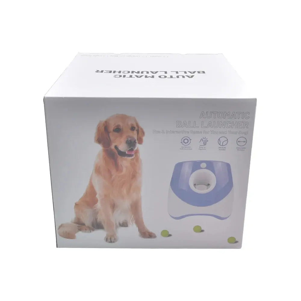 With 5 balls Automatic Ball Launcher for Dogs 3 Adjustable Distances Settings,Improves the dog's intelligence Outdoor pet game - Nova Trendz
