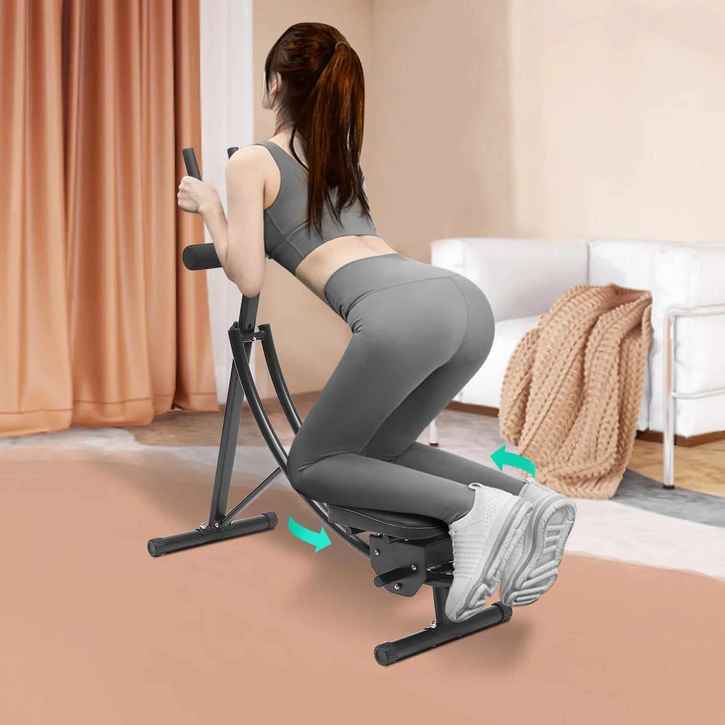 Ab Machine, 150kg/330lbs Weight Capacity, Foldable, Core & Abdominal Exercise Fitness Equipment for Home Gym
