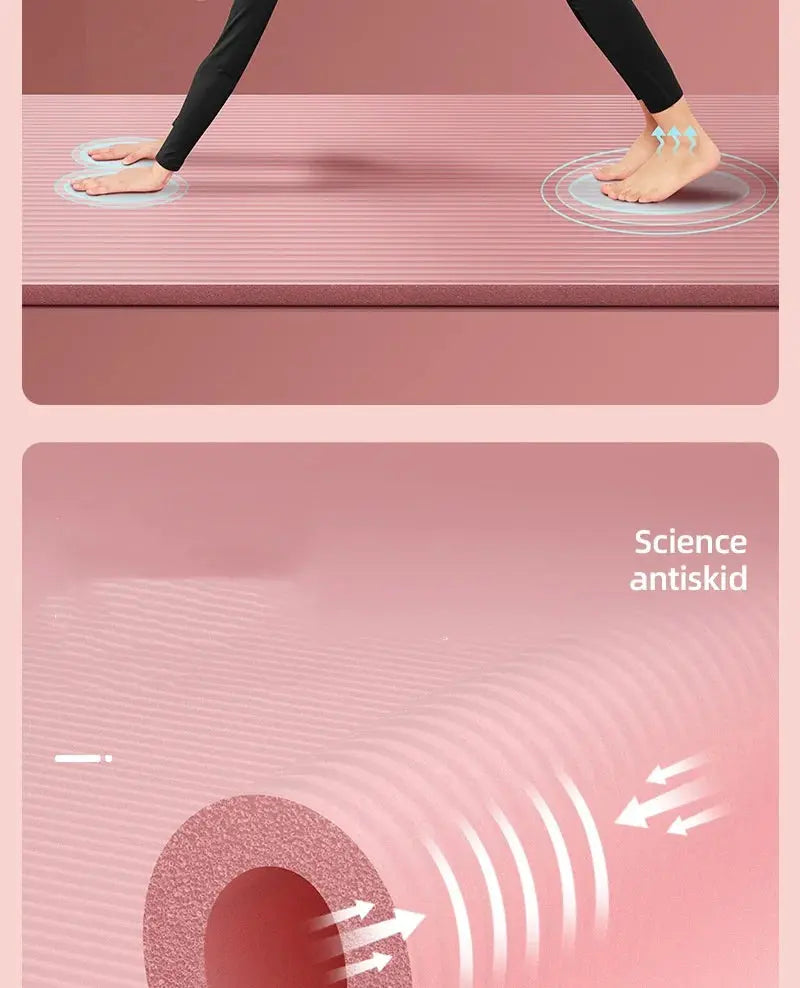 10mm Yoga Mat Thick Non-slip Exercise Fitness Workout Mats for Home Pilates Environmentally Friendly Yoga Mat Nova Trendz