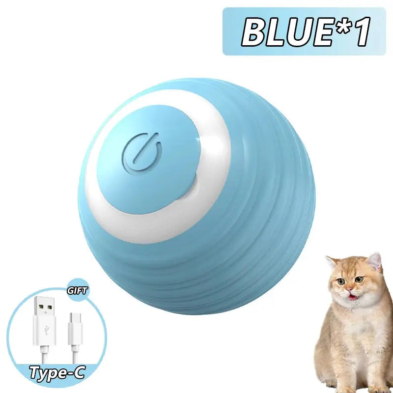 Cat Interactive Ball Toys Automatic Rolling Ball Faux Tail Rechargeable Smart Pet Electric Toy Dog Cat Training Imitate Mouse - Nova Trendz