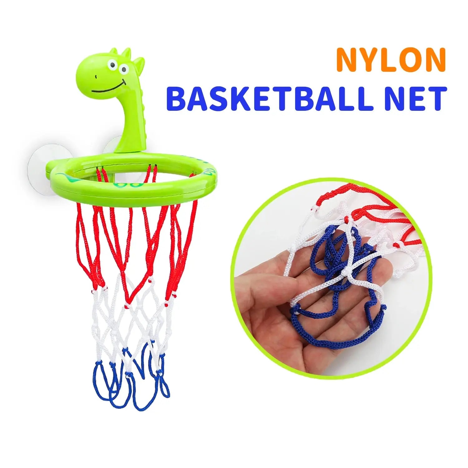 Baby Bath Toy Children Water Play Toys Set Bathroom Bathtub Suction Cup Shooting Basketball Hoop with 3 Balls Bath Toys for Kids - Nova Trendz