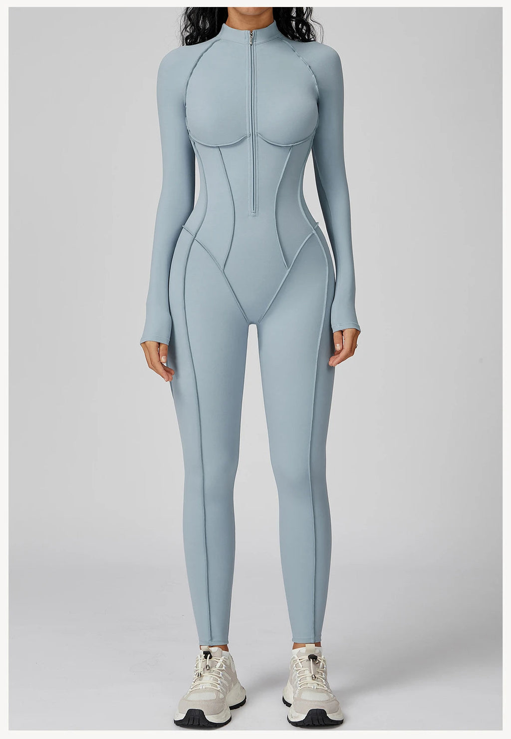 Yoga Bodysuit Long Sleeved Women's Tracksuits Gym Zipper Jumpsuits Sports Workout High-intensity Fitness One-piece Tights Suit Nova Trendz