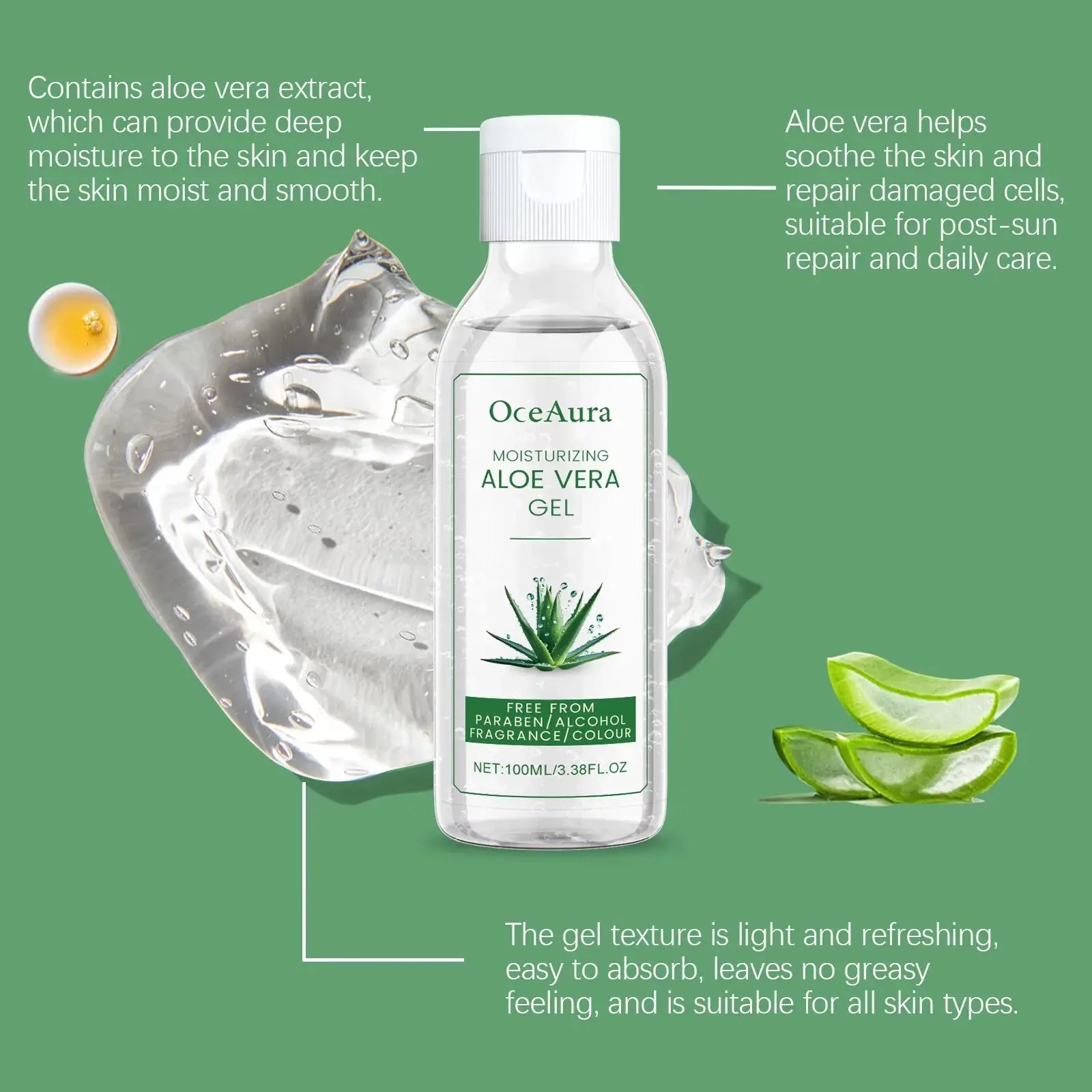 Aloe Vera Gel Pore Shrinking Oil Control Ance Remover Moisturizing Brighten Anti-Aging Facial Essence Beauty Skin Care Products Nova Trendz