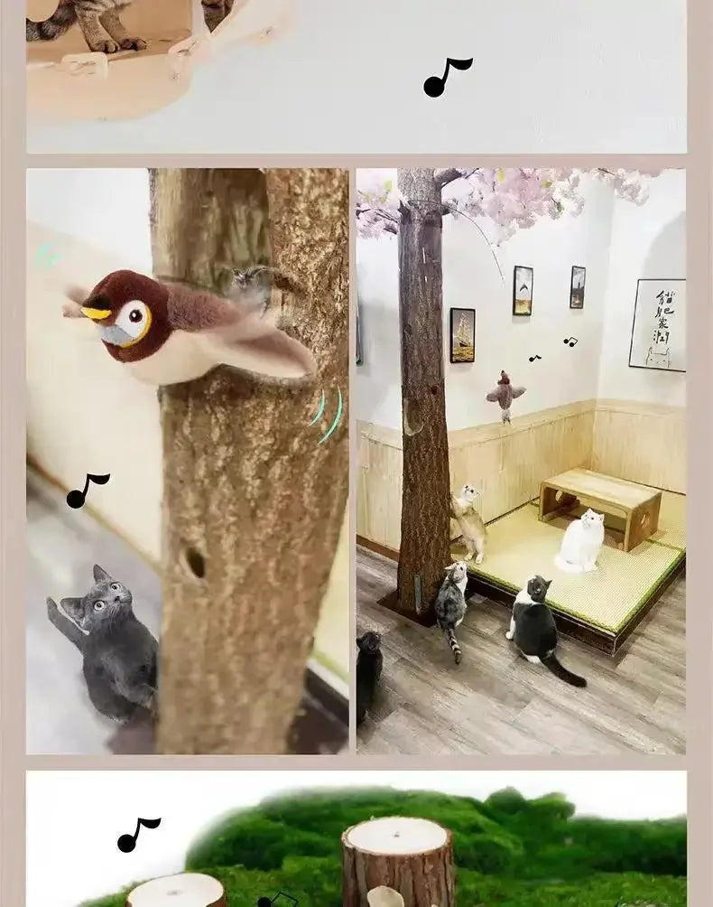 Interactive Flying Bird Cat Toy (with Catnip) Toy Flapping Bird Cat Toy Flying Interactive Flapping Chirping Bird Cat Toy Nova Trendz