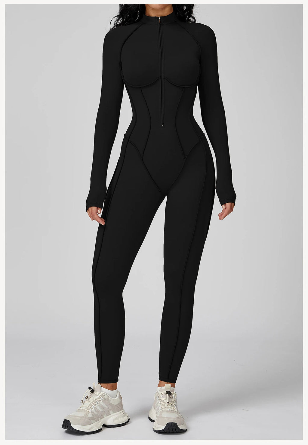 Yoga Bodysuit Long Sleeved Women's Tracksuits Gym Zipper Jumpsuits Sports Workout High-intensity Fitness One-piece Tights Suit Nova Trendz