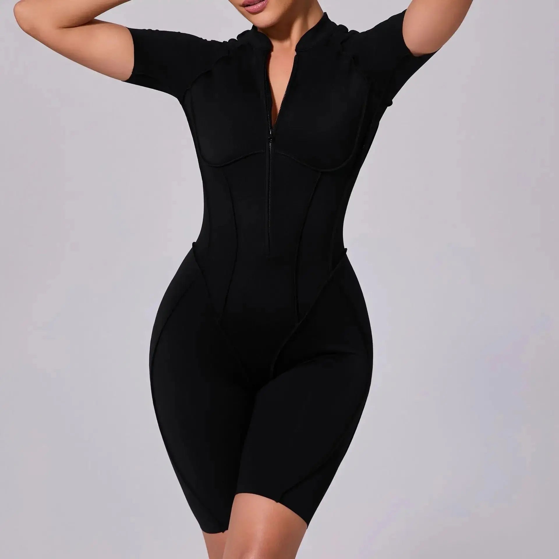 New Seamless Yoga Jumpsuits Sports Fitness Hip-lifting Backless Skinny Zipper One-Piece Workout Clothing Gym Bodysuit for Women - Nova Trendz