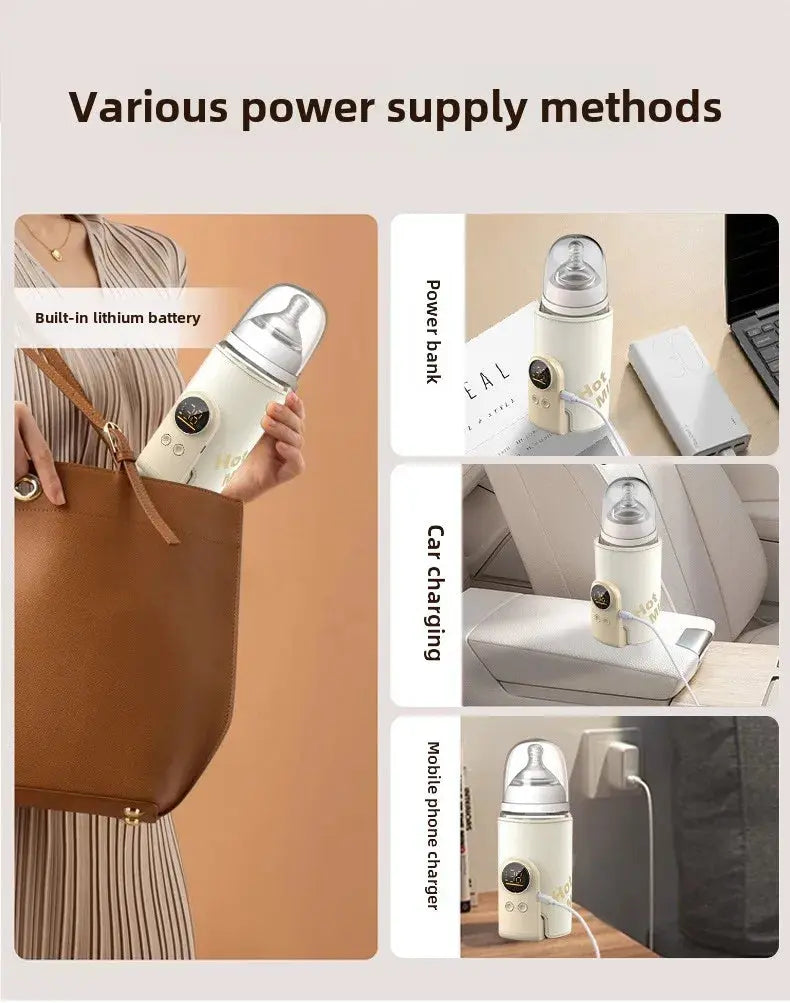 USB Multifunctional High-capacity Baby Feeding Bottle Smart Temperature Control Warmer Screen Newborn Baby Bottle Warmer Sleeve Nova Trendz