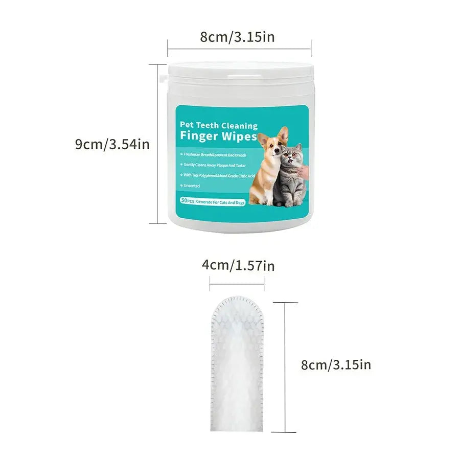 Pet cleaning products Disposable finger toothbrush Pet teeth cleaning finger covers wet wipes  Dog and cat oral cleaning Nova Trendz