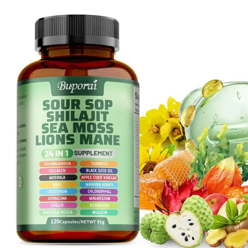 24-In-1 Soursop Supplement - Boosts Energy, Cell Support & Regeneration, Antioxidants, Improve Skin Health, Skin Vitality Nova Trendz