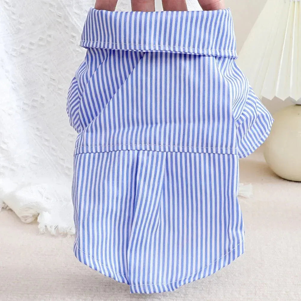 Fashion Pet Dog Clothes Bowknot Striped Shirts for Cat Dogs Cosplay Clothing Thin Summer Pet Costume Chihuahua Pet Supplies Nova Trendz