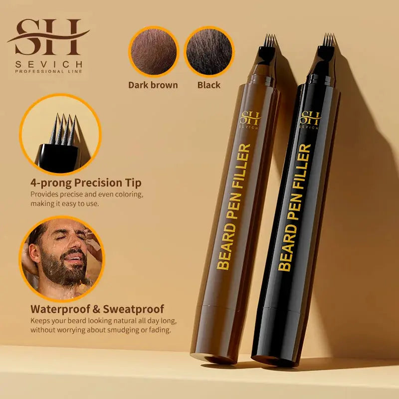 Waterproof Beard Pen Filler Men Moustache Coloring Pen Beard Coloring Filling Enhancer Black Fiber Hair Beard Stuffing Pen Tool Nova Trendz