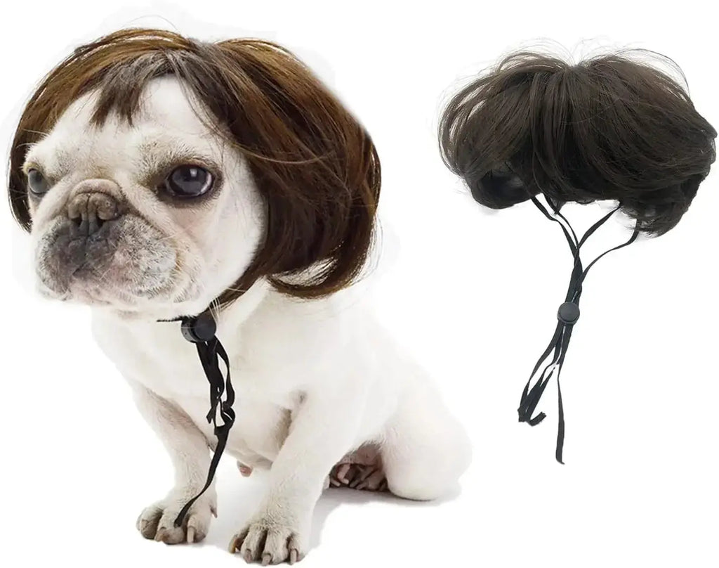 Funny Pet Cosplay Wig Short Dog Costume Wig Pet Decorations Cats Hair Hat Costumes Head Accessories Halloowen Christmas Supplies - Nova Trendz